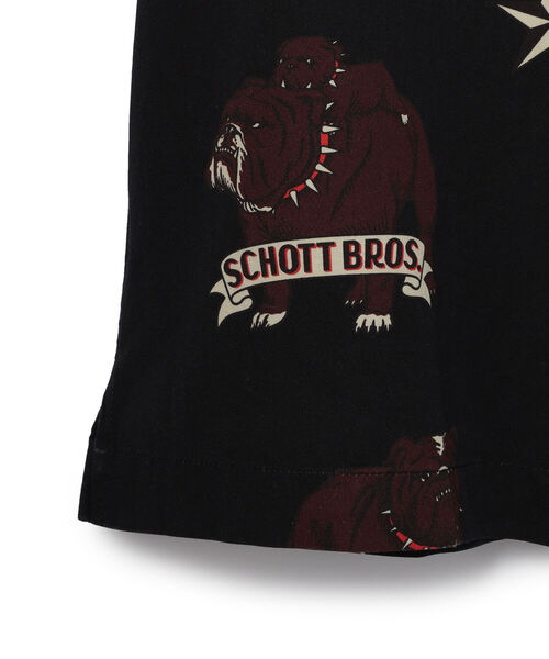 schott(ショット)の「BULLDOG HAWAIIAN SHIRT/ブルドッグ ハワイアンシャツ(シャツ/ブラウス・メンズ・ブラック/ミント・X-LARGE/LARGE/XX-LARGE/MEDIUM)」の9枚目の写真