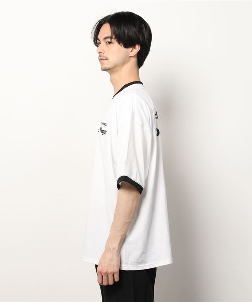 SITRY（シトリー）の「oversize tiger back print ringer T-shirt/オーバーサイズ タイガーバックプリント　リンガーTシャツ（Tシャツ/カットソー・メンズ・ブラック/レッド/グリーン/ブルー・M/L）」の5枚目の写真