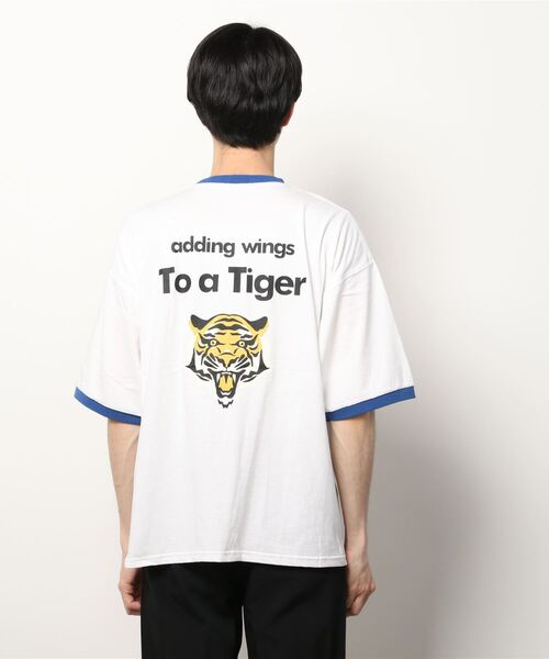SITRY（シトリー）の「oversize tiger back print ringer T-shirt/オーバーサイズ タイガーバックプリント　リンガーTシャツ（Tシャツ/カットソー・メンズ・ブラック/レッド/グリーン/ブルー・M/L）」の7枚目の写真