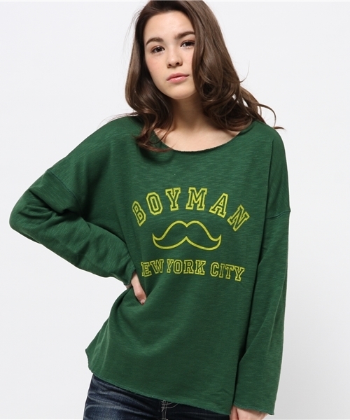 OUTLET(アウトレット)の「【WHO'S WHO gallery】BYS80sプリントクルー(Tシャツ/カットソー・レディース・グレー/ネイビー/ホワイト/グリーン・FREE)」の1枚目の写真