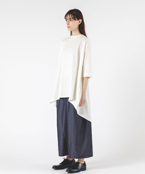 mizuiroind(ミズイロインド)の「mizuiro ind モックネックフレアチュニック(Tシャツ/カットソー・レディース・オフホワイト/ネイビー/ベージュ/ブラック・FREE)」の17枚目の写真