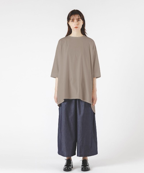 mizuiroind(ミズイロインド)の「mizuiro ind モックネックフレアチュニック(Tシャツ/カットソー・レディース・オフホワイト/ネイビー/ベージュ/ブラック・FREE)」の16枚目の写真