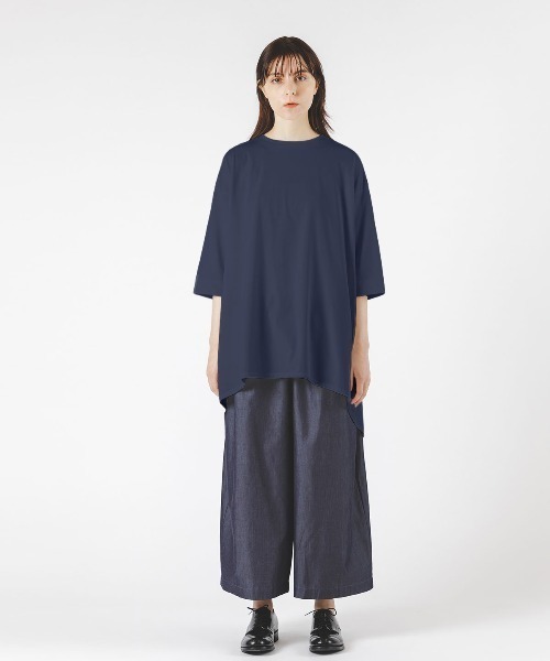 セール】mizuiro ind モックネックフレアチュニック（Tシャツ