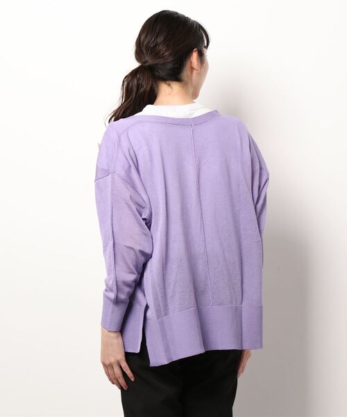 HONEYSUCKLE ROSE（ハニーサックルローズ）の「【HONEYSUCKLE ROSE】リラックスカーディガン（カーディガン/ボレロ・レディース・ブラウン/パープル/グリーン/ブラック/オレンジ/ライトベージュ/ピンク/ブルー/ダークグリーン・L/M/MEDIUM/LARGE）」の11枚目の写真