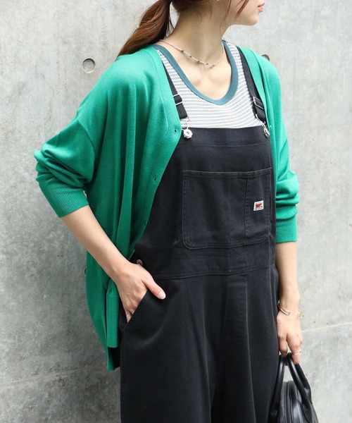 HONEYSUCKLE ROSE（ハニーサックルローズ）の「【HONEYSUCKLE ROSE】リラックスカーディガン（カーディガン/ボレロ・レディース・ブラウン/パープル/グリーン/ブラック/オレンジ/ライトベージュ/ピンク/ブルー/ダークグリーン・L/M/MEDIUM/LARGE）」の5枚目の写真