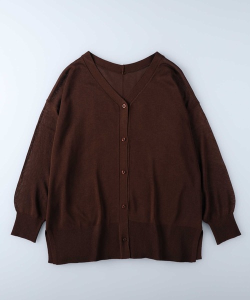 HONEYSUCKLE ROSE（ハニーサックルローズ）の「【HONEYSUCKLE ROSE】リラックスカーディガン（カーディガン/ボレロ・レディース・ブラウン/パープル/グリーン/ブラック/オレンジ/ライトベージュ/ピンク/ブルー/ダークグリーン・L/M/MEDIUM/LARGE）」の12枚目の写真