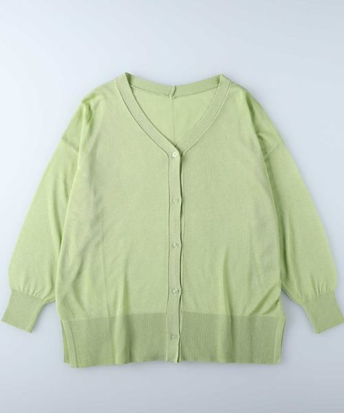 HONEYSUCKLE ROSE（ハニーサックルローズ）の「【HONEYSUCKLE ROSE】リラックスカーディガン（カーディガン/ボレロ・レディース・ブラウン/パープル/グリーン/ブラック/オレンジ/ライトベージュ/ピンク/ブルー/ダークグリーン・L/M/MEDIUM/LARGE）」の13枚目の写真