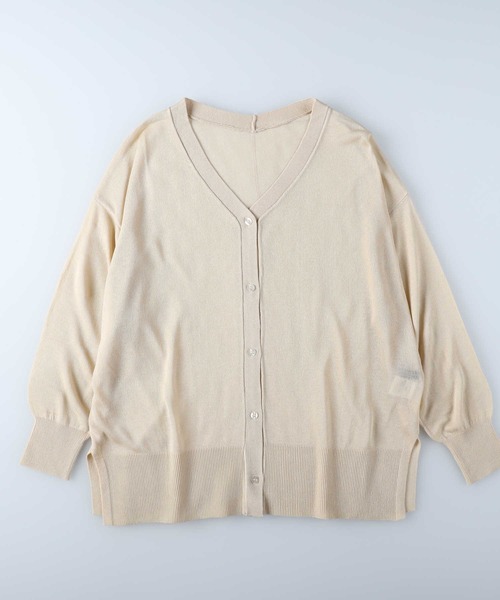 HONEYSUCKLE ROSE（ハニーサックルローズ）の「【HONEYSUCKLE ROSE】リラックスカーディガン（カーディガン/ボレロ・レディース・ブラウン/パープル/グリーン/ブラック/オレンジ/ライトベージュ/ピンク/ブルー/ダークグリーン・L/M/MEDIUM/LARGE）」の16枚目の写真