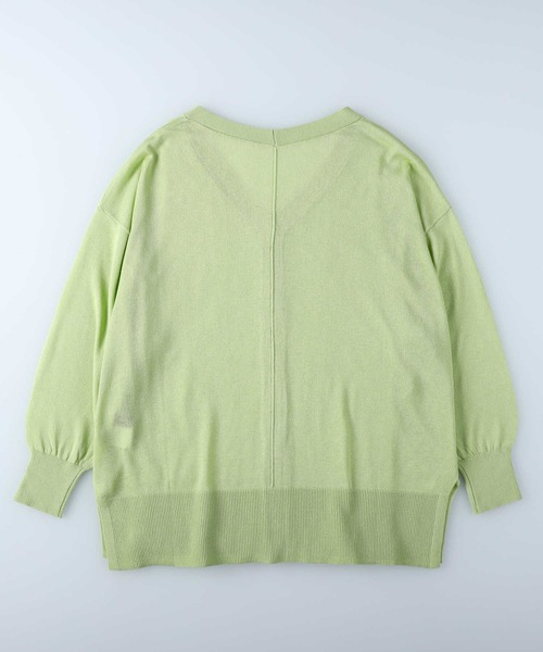 HONEYSUCKLE ROSE（ハニーサックルローズ）の「【HONEYSUCKLE ROSE】リラックスカーディガン（カーディガン/ボレロ・レディース・ブラウン/パープル/グリーン/ブラック/オレンジ/ライトベージュ/ピンク/ブルー/ダークグリーン・L/M/MEDIUM/LARGE）」の19枚目の写真