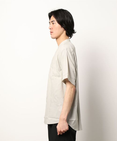 BACK NUMBER(バックナンバー)の「【接触冷感】【BACK NUMBER】「COOL」半袖スタンドシャツ(シャツ/ブラウス・メンズ・ライトベージュ/ネイビー/ベージュ・L/M/S/XL)」の4枚目の写真