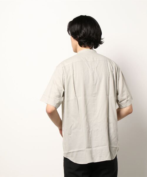 BACK NUMBER(バックナンバー)の「【接触冷感】【BACK NUMBER】「COOL」半袖スタンドシャツ(シャツ/ブラウス・メンズ・ライトベージュ/ネイビー/ベージュ・L/M/S/XL)」の5枚目の写真