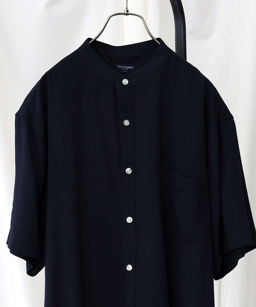 BACK NUMBER(バックナンバー)の「【接触冷感】【BACK NUMBER】「COOL」半袖スタンドシャツ(シャツ/ブラウス・メンズ・ライトベージュ/ネイビー/ベージュ・L/M/S/XL)」の3枚目の写真