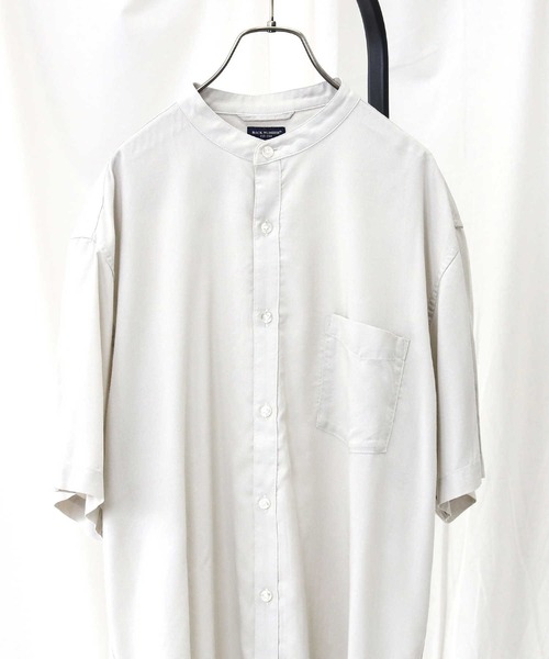 BACK NUMBER(バックナンバー)の「【接触冷感】【BACK NUMBER】「COOL」半袖スタンドシャツ(シャツ/ブラウス・メンズ・ライトベージュ/ネイビー/ベージュ・L/M/S/XL)」の2枚目の写真