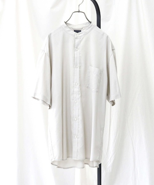BACK NUMBER(バックナンバー)の「【接触冷感】【BACK NUMBER】「COOL」半袖スタンドシャツ(シャツ/ブラウス・メンズ・ライトベージュ/ネイビー/ベージュ・L/M/S/XL)」の16枚目の写真