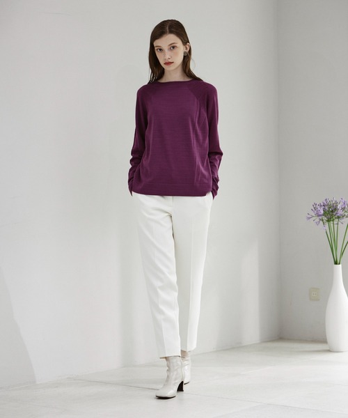 INED CLARO（イネドクラロ）の「ウールカシミヤクルーネックニット（ニット/セーター・レディース・ボルドー/マスタード/グリーン/ホワイト・フリー）」の11枚目の写真