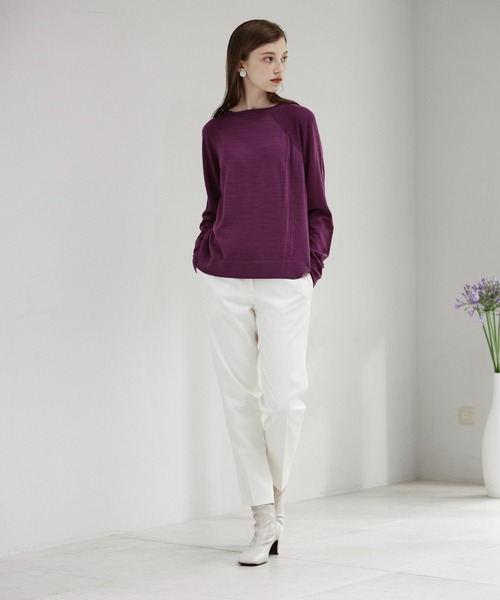 INED CLARO（イネドクラロ）の「ウールカシミヤクルーネックニット（ニット/セーター・レディース・ボルドー/マスタード/グリーン/ホワイト・フリー）」の12枚目の写真