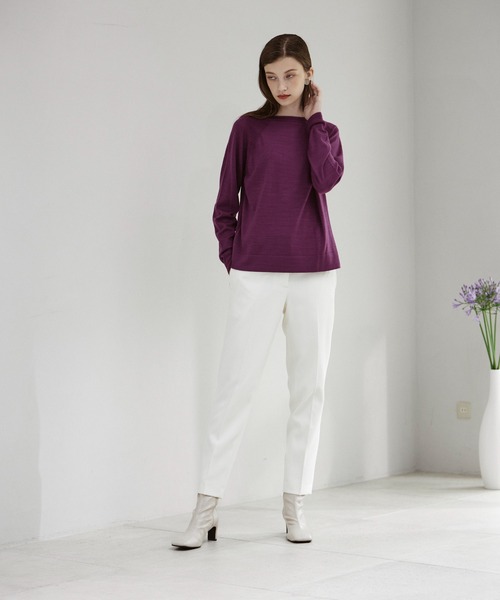 INED CLARO（イネドクラロ）の「ウールカシミヤクルーネックニット（ニット/セーター・レディース・ボルドー/マスタード/グリーン/ホワイト・フリー）」の14枚目の写真