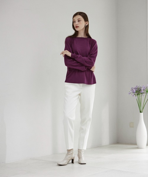 INED CLARO（イネドクラロ）の「ウールカシミヤクルーネックニット（ニット/セーター・レディース・ボルドー/マスタード/グリーン/ホワイト・フリー）」の15枚目の写真