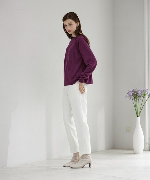 INED CLARO（イネドクラロ）の「ウールカシミヤクルーネックニット（ニット/セーター・レディース・ボルドー/マスタード/グリーン/ホワイト・フリー）」の16枚目の写真