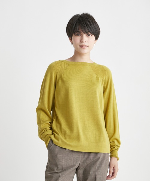 INED CLARO（イネドクラロ）の「ウールカシミヤクルーネックニット（ニット/セーター・レディース・ボルドー/マスタード/グリーン/ホワイト・フリー）」の18枚目の写真