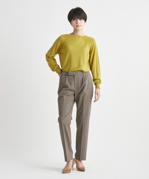 INED CLARO（イネドクラロ）の「ウールカシミヤクルーネックニット（ニット/セーター・レディース・ボルドー/マスタード/グリーン/ホワイト・フリー）」の22枚目の写真