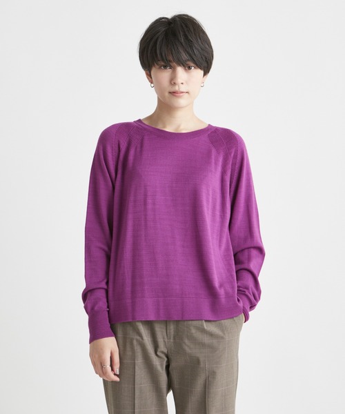 INED CLARO（イネドクラロ）の「ウールカシミヤクルーネックニット（ニット/セーター・レディース・ボルドー/マスタード/グリーン/ホワイト・フリー）」の6枚目の写真