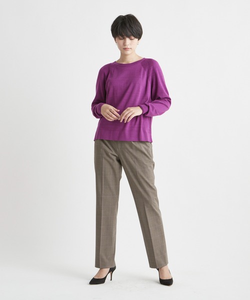 INED CLARO（イネドクラロ）の「ウールカシミヤクルーネックニット（ニット/セーター・レディース・ボルドー/マスタード/グリーン/ホワイト・フリー）」の9枚目の写真