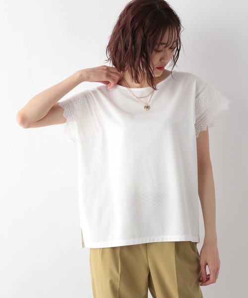 GLOBAL WORK(グローバルワーク)の「快適袖レースプルオーバー/279700(Tシャツ/カットソー・レディース・ブラック/オフホワイト/ミント・MEDIUM/LARGE)」の7枚目の写真