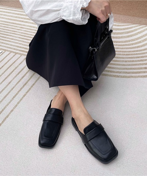 me+em select（ミームセレクト）の「スクエアトゥローファーモダンミュールサンダル（サンダル・レディース・アイボリー/ブラウン/ブラック・37/39/38）」の11枚目の写真