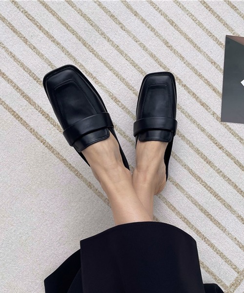 me+em select（ミームセレクト）の「スクエアトゥローファーモダンミュールサンダル（サンダル・レディース・アイボリー/ブラウン/ブラック・37/39/38）」の12枚目の写真