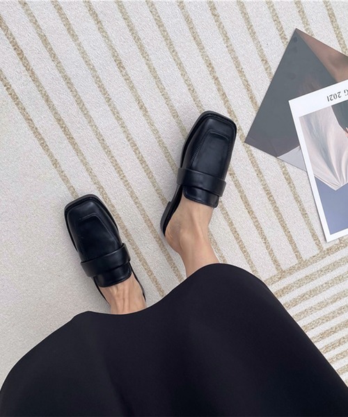 me+em select（ミームセレクト）の「スクエアトゥローファーモダンミュールサンダル（サンダル・レディース・アイボリー/ブラウン/ブラック・37/39/38）」の13枚目の写真