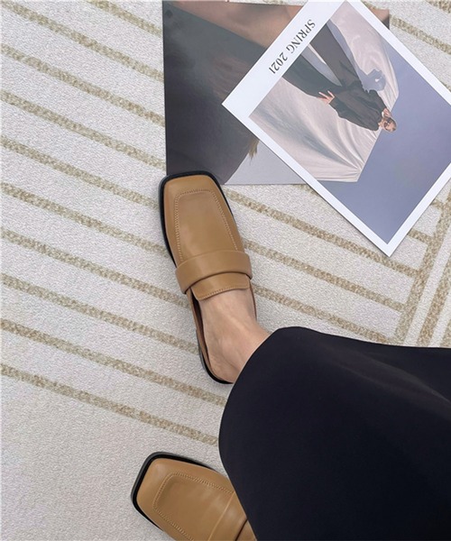 me+em select（ミームセレクト）の「スクエアトゥローファーモダンミュールサンダル（サンダル・レディース・アイボリー/ブラウン/ブラック・37/39/38）」の15枚目の写真