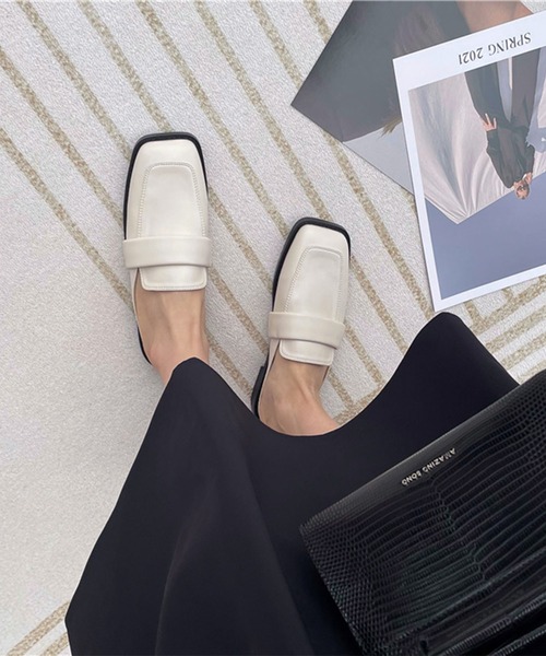 me+em select（ミームセレクト）の「スクエアトゥローファーモダンミュールサンダル（サンダル・レディース・アイボリー/ブラウン/ブラック・37/39/38）」の10枚目の写真