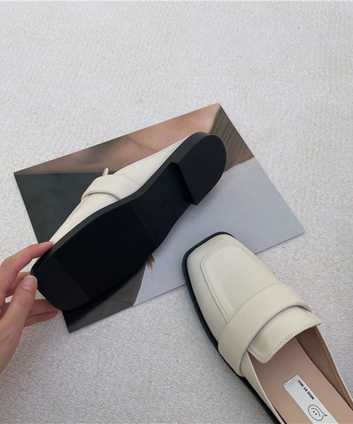 me+em select（ミームセレクト）の「スクエアトゥローファーモダンミュールサンダル（サンダル・レディース・アイボリー/ブラウン/ブラック・37/39/38）」の8枚目の写真