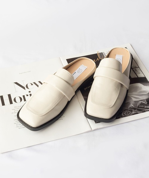 me+em select（ミームセレクト）の「スクエアトゥローファーモダンミュールサンダル（サンダル・レディース・アイボリー/ブラウン/ブラック・37/39/38）」の22枚目の写真