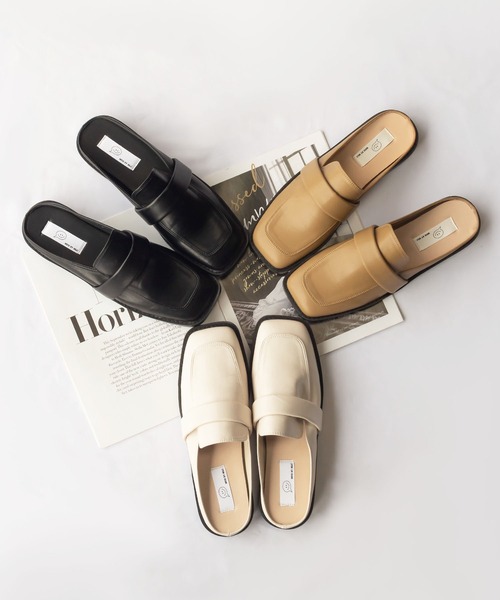 me+em select（ミームセレクト）の「スクエアトゥローファーモダンミュールサンダル（サンダル・レディース・アイボリー/ブラウン/ブラック・37/39/38）」の21枚目の写真