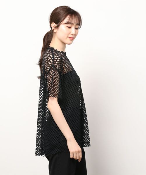 AS KNOW AS plus（アズノゥアズプラス）の「●メッシュビッグTシャツ（Tシャツ/カットソー・レディース・ブラック/アイボリー/ブルー・FREE）」の22枚目の写真