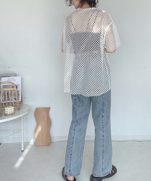 AS KNOW AS plus（アズノゥアズプラス）の「●メッシュビッグTシャツ（Tシャツ/カットソー・レディース・ブラック/アイボリー/ブルー・FREE）」の8枚目の写真