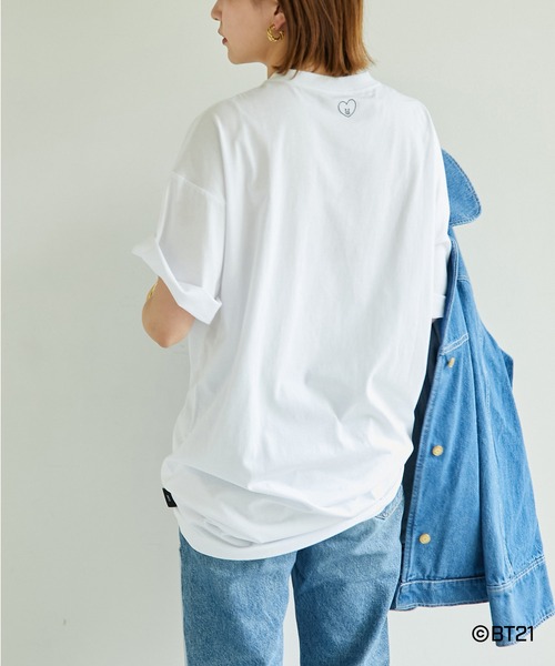 BT21(ビーティーイシビル)の「【BT21】ワンポイント刺繍Tシャツ/SHOOKY(Tシャツ/カットソー・レディース・ホワイト・FREE)」の8枚目の写真