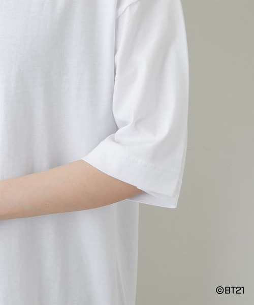 BT21(ビーティーイシビル)の「【BT21】ワンポイント刺繍Tシャツ/SHOOKY(Tシャツ/カットソー・レディース・ホワイト・FREE)」の9枚目の写真