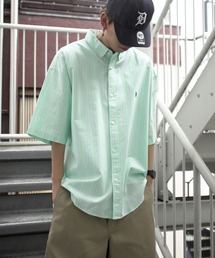 RED CAP GIRL　レッドキャップガール　ストライプワンポイント刺繍シャツ