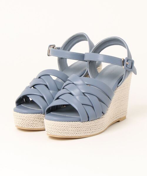 EDIT COLOGNE（エディットコロン）の「【美人百花6月号タイアップ商品】アッパークロスウェッジサンダル（パンプス・レディース・ブルー/ブラウン/オフホワイト・24.0cm/23.0cm）」の3枚目の写真