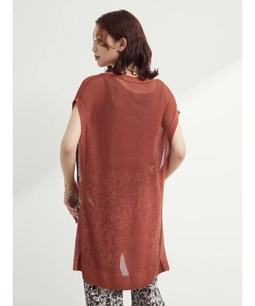 Green　Parks（グリーンパークス）の「前後差ニットベスト（ベスト・レディース・グレイッシュベージュ/ダークグレー/テラコッタ・FREE）」の19枚目の写真