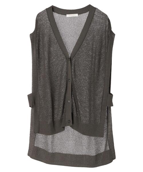 Green　Parks（グリーンパークス）の「前後差ニットベスト（ベスト・レディース・グレイッシュベージュ/ダークグレー/テラコッタ・FREE）」の8枚目の写真