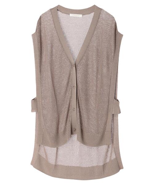 Green　Parks（グリーンパークス）の「前後差ニットベスト（ベスト・レディース・グレイッシュベージュ/ダークグレー/テラコッタ・FREE）」の7枚目の写真