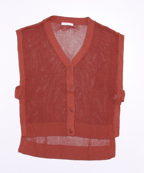 Green　Parks（グリーンパークス）の「前後差ニットベスト（ベスト・レディース・グレイッシュベージュ/ダークグレー/テラコッタ・FREE）」の4枚目の写真