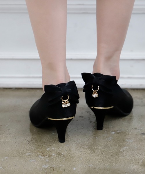 Cupid Heart（キューピッドハート）の「【Cupid Heart】結婚式パンプス　バックリボンチャーム付きパンプス（パンプス・レディース・ブラック/ベージュ/シルバー・M/L/S）」の7枚目の写真