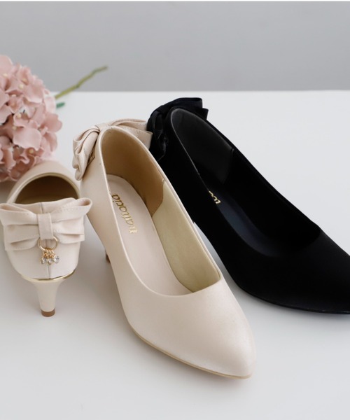 Cupid Heart（キューピッドハート）の「【Cupid Heart】結婚式パンプス　バックリボンチャーム付きパンプス（パンプス・レディース・ブラック/ベージュ/シルバー・M/L/S）」の9枚目の写真