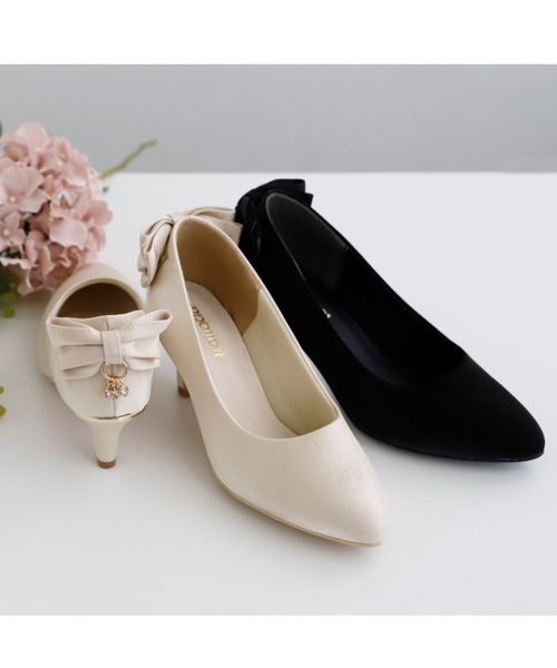 Cupid Heart（キューピッドハート）の「【Cupid Heart】結婚式パンプス　バックリボンチャーム付きパンプス（パンプス・レディース・ブラック/ベージュ/シルバー・M/L/S）」の10枚目の写真