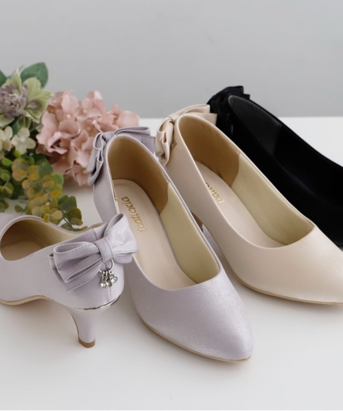 Cupid Heart（キューピッドハート）の「【Cupid Heart】結婚式パンプス　バックリボンチャーム付きパンプス（パンプス・レディース・ブラック/ベージュ/シルバー・M/L/S）」の13枚目の写真